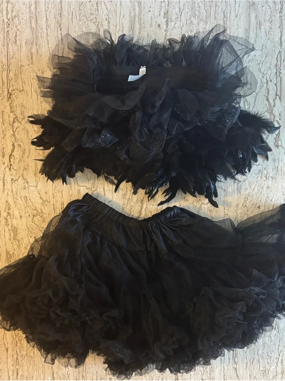Black Petticoat Set - Feather and sparkle and Classic Tulle